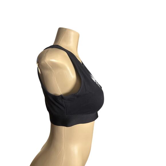 Women L Adidas Trefoil Bra Black Crop Tank Top AJ8110 Streetwear Cotton Graphiac - Picture 5 of 6